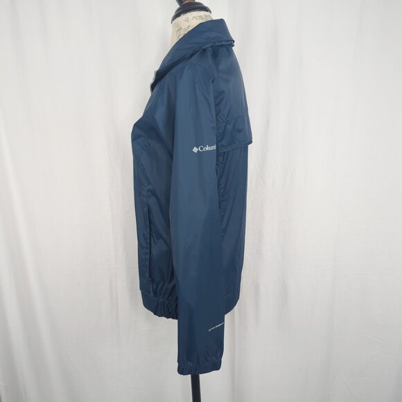 Columbia Blue Windbreaker Jacket Small Hood Outdoor - Picture 4 of 10